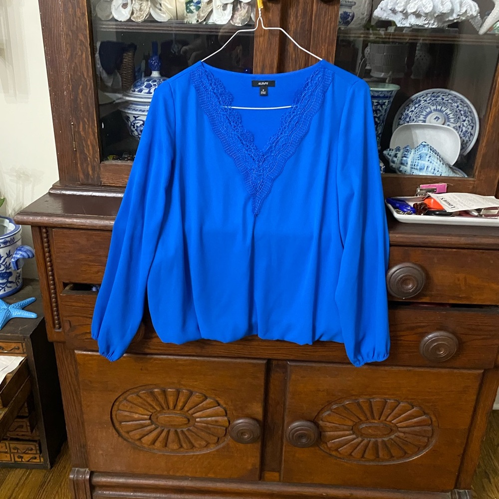Alfani Royal Blue V-Neck Blouse